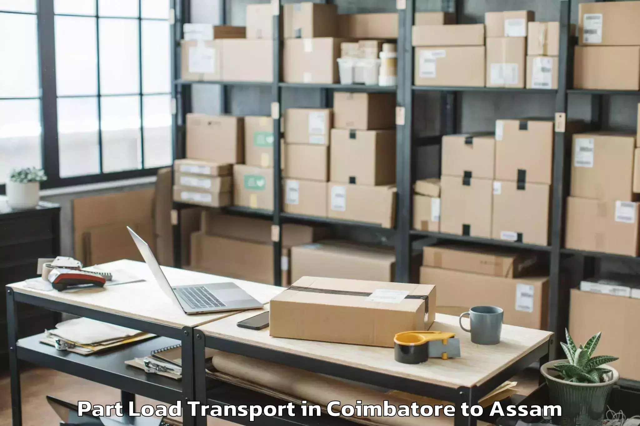 Reliable Coimbatore to Gossaigaon Pt Part Load Transport